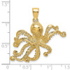 Lex & Lu 14k Yellow Gold 2D and Textured Octopus Charm LALK7430 - 3 - Lex & Lu