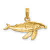 Lex & Lu 14k Yellow Gold 2D Whale Charm LALK7448 - 3 - Lex & Lu