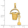 Lex & Lu 14k Yellow Gold MYRTLE BEACH Bucket and Shovel Charm - 3 - Lex & Lu