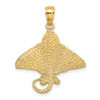 Lex & Lu 14k Yellow Gold 2D Textured Spotted Eagle Ray Charm - Lex & Lu