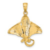 Lex & Lu 14k Yellow Gold 2D Textured Spotted Eagle Ray Charm - 4 - Lex & Lu