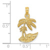 Lex & Lu 14k Yellow Gold 2D Palm Trees On Island Charm - 3 - Lex & Lu