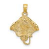 Lex & Lu 14k Yellow Gold 2D Stingray Charm LALK7521 - Lex & Lu