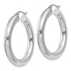 Lex & Lu Sterling Silver w/Rhodium 5mm Round Hoop Earrings LAL23888 - 2 - Lex & Lu