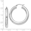 Lex & Lu Sterling Silver w/Rhodium 5mm Round Hoop Earrings LAL23888 - 4 - Lex & Lu