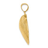 Lex & Lu 14k Yellow Gold Textured 2D Large Clam Shell Charm - 2 - Lex & Lu
