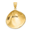 Lex & Lu 14k Yellow Gold Textured 2D Large Clam Shell Charm - 4 - Lex & Lu