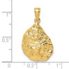 Lex & Lu 14k Yellow Gold 2D Textured and Polished OYSTER SHELL Charm LALK7532 - 3 - Lex & Lu