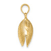 Lex & Lu 14k Yellow Gold 3D Textured Clam Shell Charm - 2 - Lex & Lu