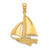 Lex & Lu 14k Yellow Gold Polished Sailboat Charm LALK7539 - Lex & Lu