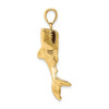 Lex & Lu 14k Yellow Gold 3D Polished Shark Charm - 2 - Lex & Lu