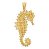 Lex & Lu 14k Yellow Gold Textured 3D Seahorse Charm - 4 - Lex & Lu