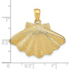 Lex & Lu 14k Yellow Gold 2D Clam Shell Charm - 3 - Lex & Lu