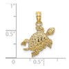 Lex & Lu 14k Yellow Gold 2D Sea Turtle w/Tail Charm LALK7647 - 3 - Lex & Lu