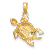 Lex & Lu 14k Yellow Gold 2D Sea Turtle w/Tail Charm LALK7647 - 4 - Lex & Lu