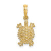 Lex & Lu 14k Yellow Gold 2D Land Turtle Charm LALK7649 - Lex & Lu