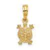 Lex & Lu 14k Yellow Gold 2D Land Turtle Charm LALK7650 - Lex & Lu