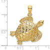 Lex & Lu 14k Yellow Gold 2D Textured Sea Turtle Charm LALK7652 - 3 - Lex & Lu