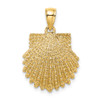 Lex & Lu 14k Yellow Gold 2D Beaded Scallop Shell Charm LALK7655 - Lex & Lu