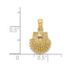 Lex & Lu 14k Yellow Gold 2D Beaded Scallop Shell Charm LALK7656 - 3 - Lex & Lu