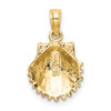 Lex & Lu 14k Yellow Gold 2D Beaded Scallop Shell Charm LALK7656 - 4 - Lex & Lu