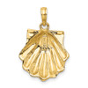 Lex & Lu 14k Yellow Gold Textured 2D Scallop Shell Charm - 4 - Lex & Lu