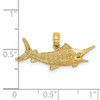 Lex & Lu 14k Yellow Gold Textured and 2D Marlin Fish Charm - 3 - Lex & Lu