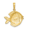 Lex & Lu 14k Yellow Gold Polished and Engraved Fish Charm LALK7674 - 4 - Lex & Lu