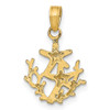 Lex & Lu 14k Yellow Gold Textured Mini Double Starfish and Coral Charm - 4 - Lex & Lu