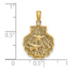 Lex & Lu 14k Yellow Gold 2D and Textured Shell w/Two Starfish and CORAL Charm - 3 - Lex & Lu