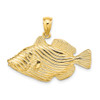 Lex & Lu 14k Yellow Gold Polished and Engraved Fish w/Stipes Charm - Lex & Lu