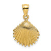 Lex & Lu 14k Yellow Gold 2D Textured Scallop Shell Charm LALK7683 - Lex & Lu