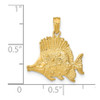 Lex & Lu 14k Yellow Gold Polished and Engraved Fish Charm LALK7684 - 3 - Lex & Lu