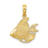 Lex & Lu 14k Yellow Gold Textured Fish Charm - Lex & Lu