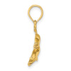 Lex & Lu 14k Yellow Gold 2D Polished and Engraved Dolphins Charm - 2 - Lex & Lu