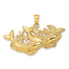 Lex & Lu 14k Yellow Gold Dolphins Swimming In Front of Starfish Charm - Lex & Lu