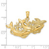 Lex & Lu 14k Yellow Gold Dolphins Swimming In Front of Starfish Charm - 3 - Lex & Lu
