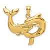 Lex & Lu 14k Yellow Gold Polished Two Dolphins Together Charm - Lex & Lu