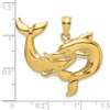 Lex & Lu 14k Yellow Gold Polished Two Dolphins Together Charm - 3 - Lex & Lu