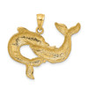 Lex & Lu 14k Yellow Gold Polished Two Dolphins Together Charm - 4 - Lex & Lu