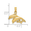 Lex & Lu 14k Yellow Gold 2D and Polished Double Dolphins Jumping Left Charm - 3 - Lex & Lu