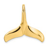 Lex & Lu 14k Yellow Gold 3D Polished and Textured Whale Tail Charm - Lex & Lu