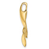 Lex & Lu 14k Yellow Gold 3D Polished and Textured Whale Tail Charm - 2 - Lex & Lu