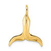 Lex & Lu 14k Yellow Gold 3D Polished Whale Tail Charm LALK7729 - Lex & Lu