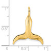 Lex & Lu 14k Yellow Gold 3D Polished Whale Tail Charm LALK7729 - 3 - Lex & Lu