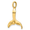 Lex & Lu 14k Yellow Gold 3D Polished Whale Tail Charm LALK7729 - 5 - Lex & Lu