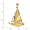 Lex & Lu 14k Yellow Gold 3D and Polished Sailboat Charm - 3 - Lex & Lu