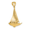 Lex & Lu 14k Yellow Gold 3D and Polished Sailboat Charm - 5 - Lex & Lu