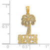 Lex & Lu 14k Yellow Gold SOUTH BEACH Under Palm Tree Charm - 3 - Lex & Lu