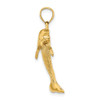 Lex & Lu 14k Yellow Gold 2D and Polished DOLPHIN Jumping Charm LALK7790 - 2 - Lex & Lu